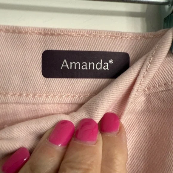 NWT Womens Sz 16P Gloria Vanderbilt Amanda  High Rise Straight Leg Pink Jeans - Picture 5 of 11